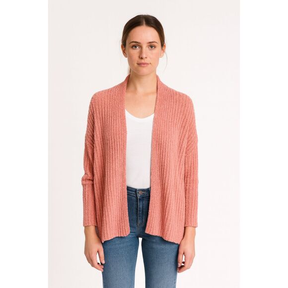 Barefoot Dreams Sweaters - Barefoot Dreams Cardigan Ribbed Cozychic Lite Coral S